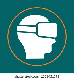 Virtual reality trendy icon competent abstract beautiful vector illustration colorful artwork design.eps
