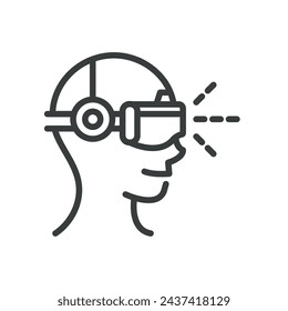 usuario de realidad virtual con icono de gafas