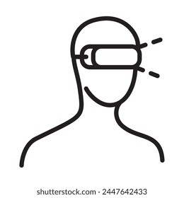 virtual reality user with goggles icon