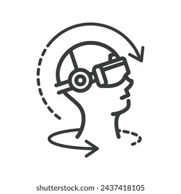 virtual reality user icon lineal
