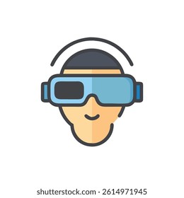 Virtual Reality User Illustration with Modern VR Headset