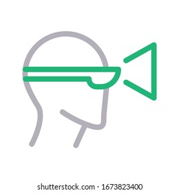 icono de línea de color vectorial de realidad virtual 