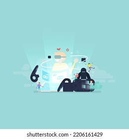 Virtual Reality Vector Concept Illustration