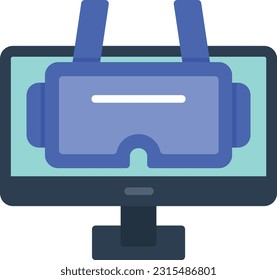 Virtual Reality Vector Icon Flat Style