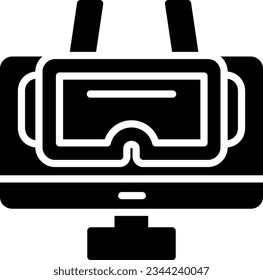Virtual Reality Vector Icon Glyph Style