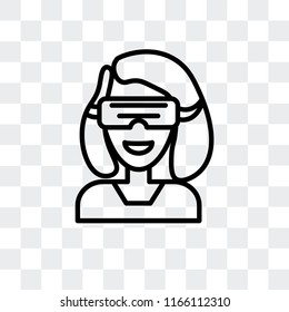 Virtual reality vector icon isolated on transparent background, Virtual reality logo concept