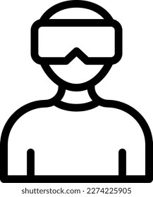 virtual reality Vector illustration on a transparent background. Premium quality symbols. Thin icons for concept and graphic design.