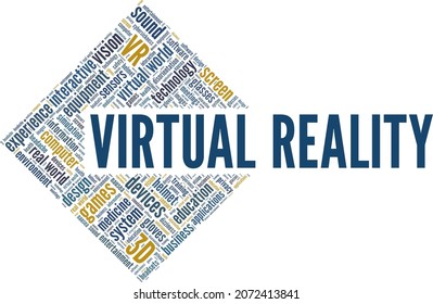 Virtual Reality vector illustration word cloud isolated on white background.