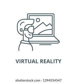 Virtual reality vector line icon, linear concept, outline sign, symbol