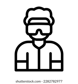 Virtual Reality Vector Line Icon Design