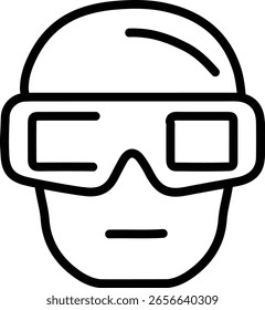 Diseño de icono de línea de Vector de realidad virtual