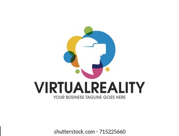 Virtual Reality Vector Logo Design.