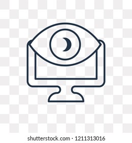 Virtual reality vector outline icon isolated on transparent background, high quality linear Virtual reality transparency concept can be used web and mobile