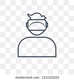 Virtual reality vector outline icon isolated on transparent background, high quality linear Virtual reality transparency concept can be used web and mobile