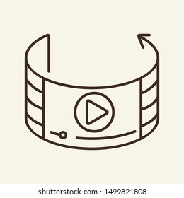 Virtual reality video line icon. Panorama, simulation, dimension. Augmented reality concept. Can be used for topics like 3D technology, entertainment, design