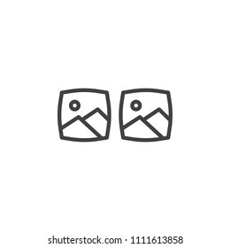 Virtual reality view outline icon. linear style sign for mobile concept and web design. Three D picture simple line vector icon. Symbol, logo illustration. Pixel perfect vector graphics