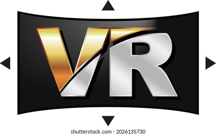 Virtual Reality VR 360 Symbole und Symbole.