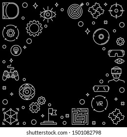 Virtual Reality or VR concept vector outline frame or illustration