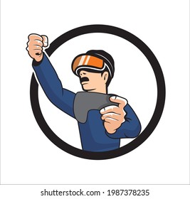 Virtual reality vr game player design illustration vector eps format , suitable for your design needs, logo, illustration, animation, etc.