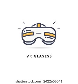Virtual reality (VR) glass icon - flat design