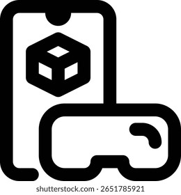 Ícone de Contorno de Óculos de Realidade Virtual, VR e VR