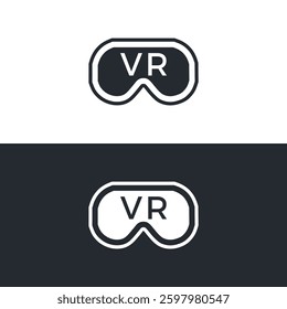 virtual reality VR goggle technology science logo vector illustration template design