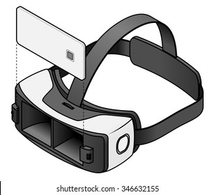 Virtual Reality VR goggles with a smartphone.