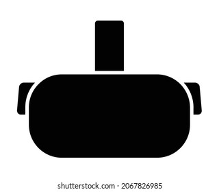 Virtual reality or VR headset with head strap flat vector icon for apps and websites