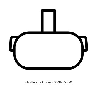 Virtual reality or VR headset with head strap line art vector icon for apps and websites