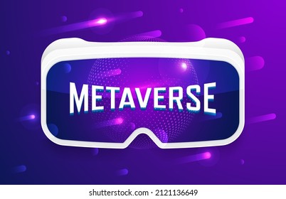 Virtual reality. VR helmet. Metaverse technology. Vector Illustration