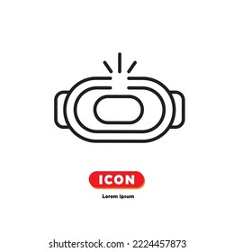 Realidad virtual, vr vector de icono sobre fondo blanco.