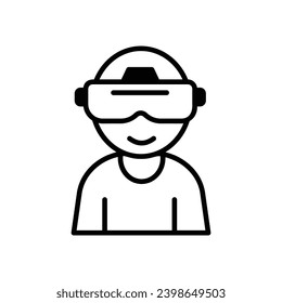 virtual reality (vr) icon with white background vector stock illustration