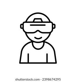 virtual reality (vr) icon with white background vector stock illustration