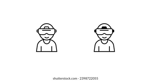 virtual reality (vr) icon with white background vector stock illustration