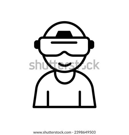 virtual reality (vr) icon with white background vector stock illustration