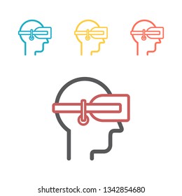 Virtual reality VR. Line icon. Vector signs for web graphics.