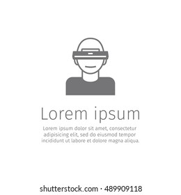Virtual reality (VR). Web icon.
