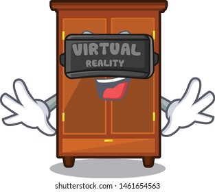 Virtual reality wardrobe isolated in the a cartoon