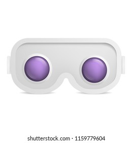 Virtual reality white glasses mockup. Realistic illustration of virtual reality white glasses vector mockup for web design isolated on white background