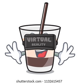 Virtual reality white russian mascot cartoon
