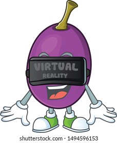 Virtual reality winne fruit cute mascot cartoon style