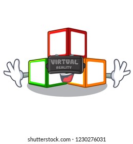 Virtual reality wooden toy with character Wooden blocks