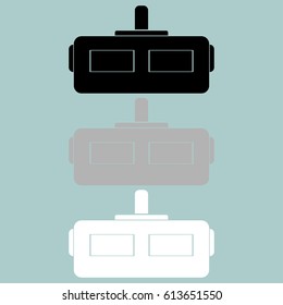 Virtual riality slam helmet head piece icon. Set icons.