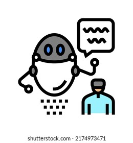 virtual robot color icon vector. virtual robot sign. isolated symbol illustration