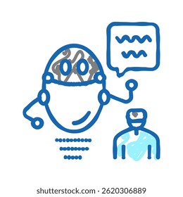 virtual robot doodle icon sketch vector. virtual robot sign. isolated symbol illustration