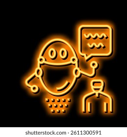 virtual robot neon light sign vector. virtual robot illustration