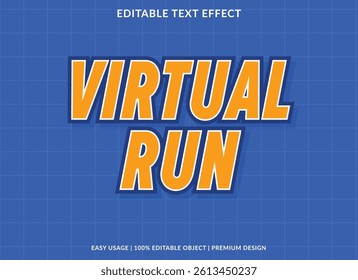 Virtual run text effect template font style abstract logotype design for business brand and logo