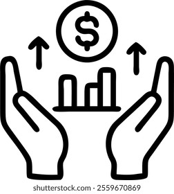 Virtual savings app with floating coins concept as Macro shot of hands effectively managing a virtual savings app enhanced by floating holographic coins and finance graphs illustrating growth. The cam