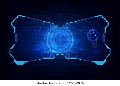 virtual sci fi digital hud screen design futuristic tech concept background eps 10 vector