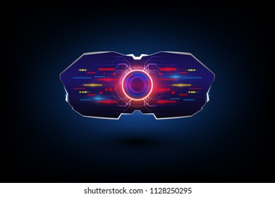 virtual sci fi digital hud screen design futuristic tech concept background eps 10 vector